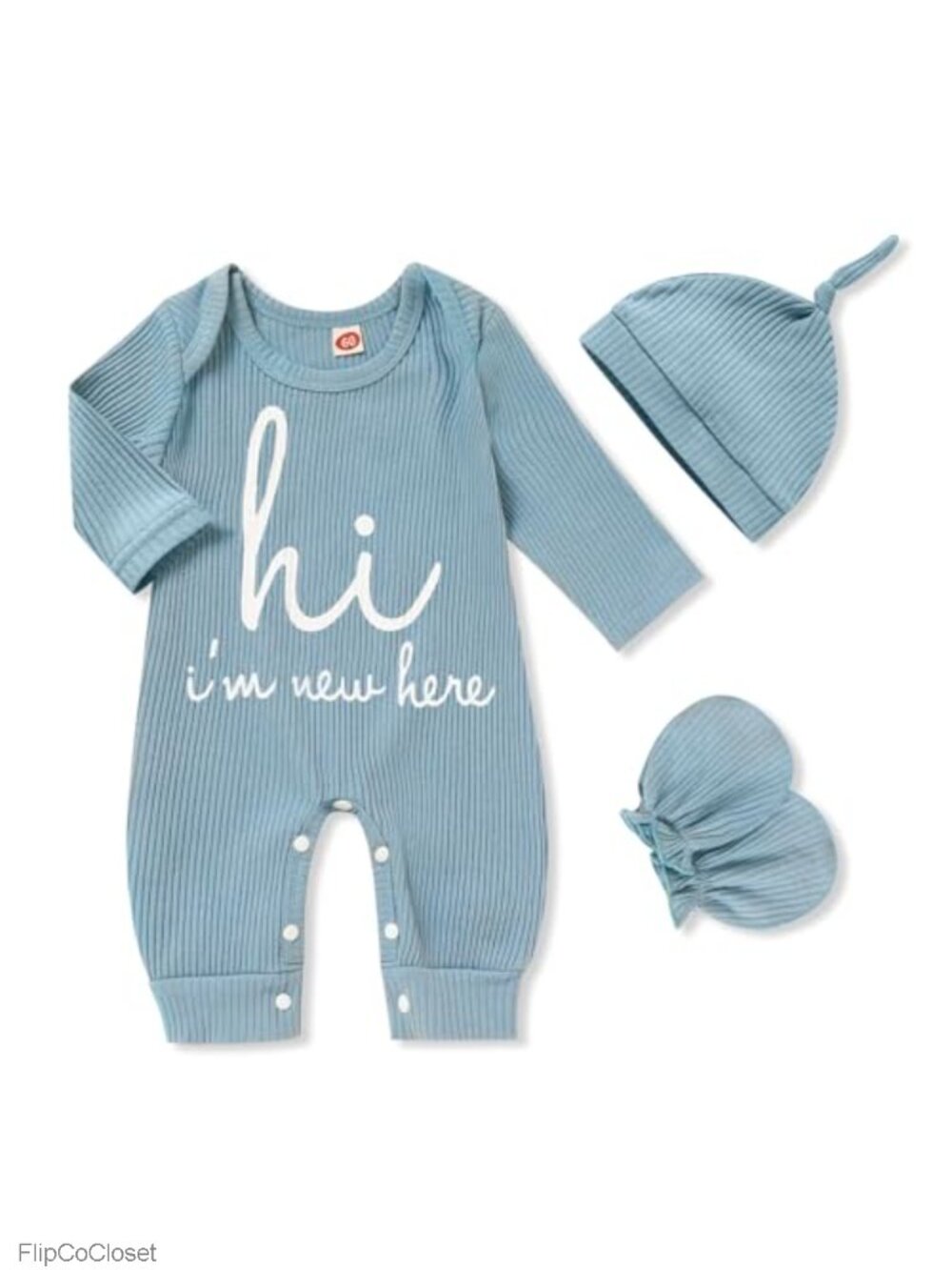 Newborn Baby Boy 3PC Romper Set Letter Print Coming Home Outfit